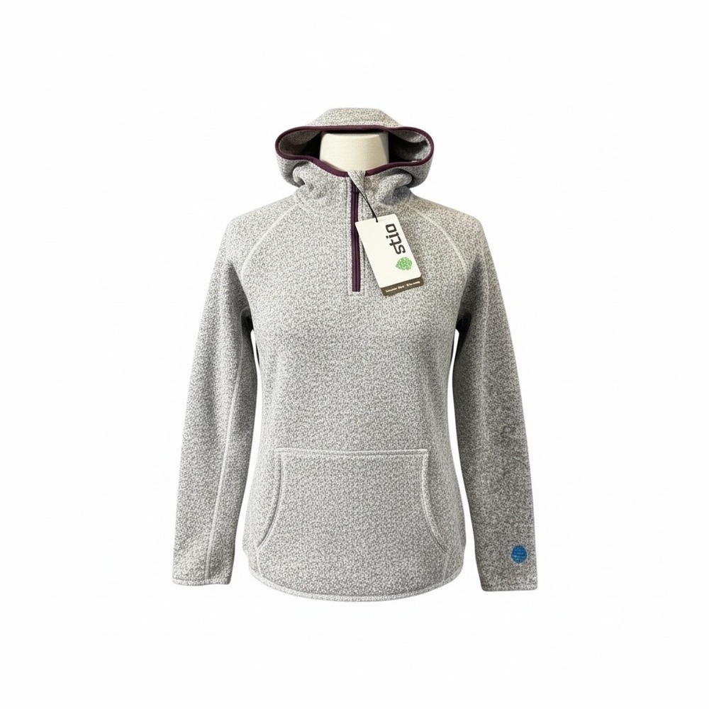 Stio Sweetwater Fleece Hoodie Womens Medium Gray NWT 100048-247 Quarter Zip